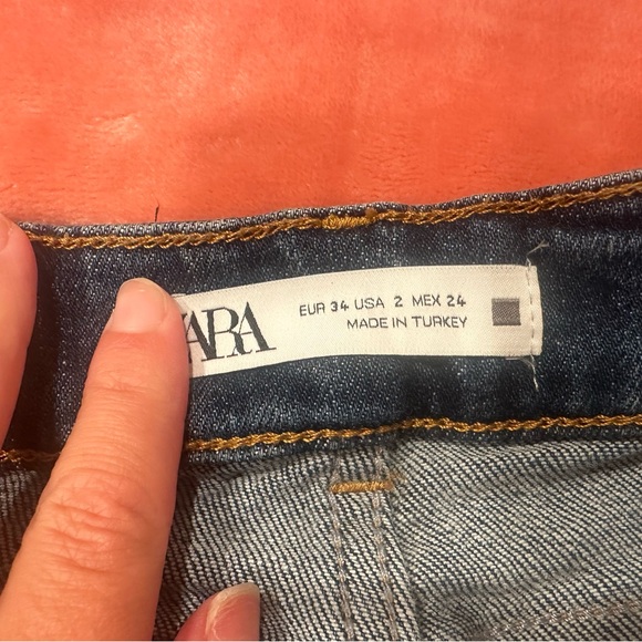 ZARA ANKLE CROPPED Women's Blue Jeans - Picture 4 of 6